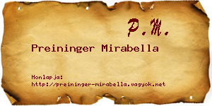 Preininger Mirabella névjegykártya